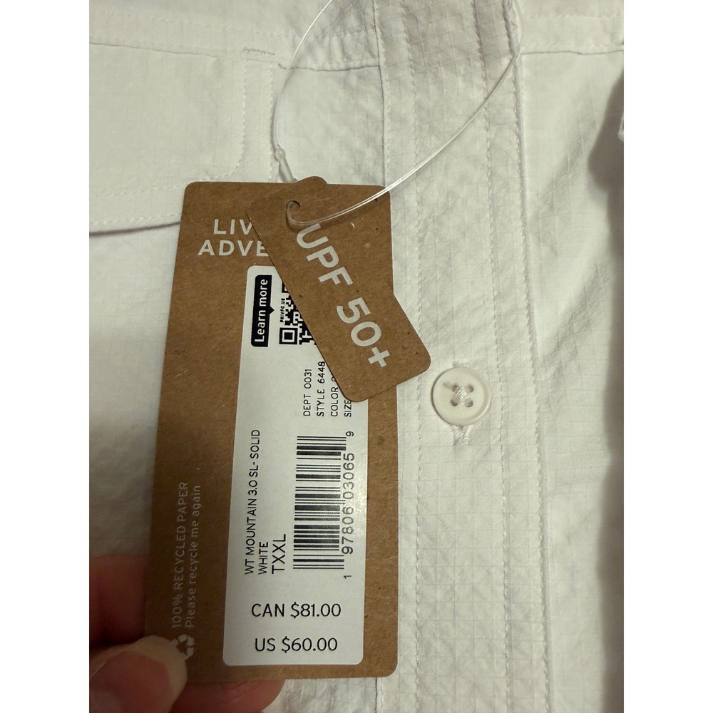 Eddie Bauer Mountain 3.0 Sleeveless Shirt Women's Size Tall 2XL White UPF 50 NWT - Picture 3 of 6